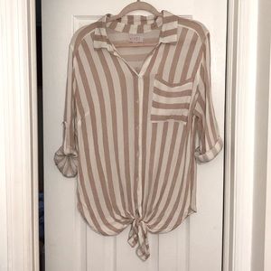 VIXBE Thompkins Tie Front Top